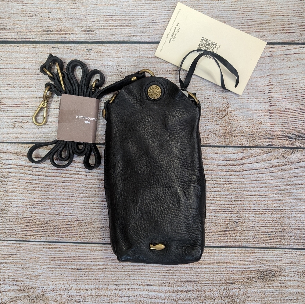 Campomaggi Black Leather Crossbody Pouch NWT